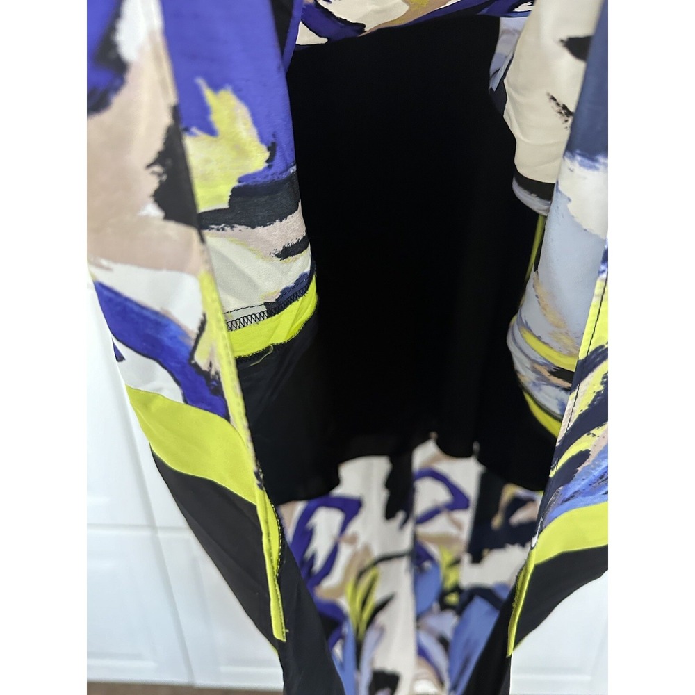 Vince Camuto Blue Yellow Floral Sheath Dress Size 10 - Picture 4 of 5